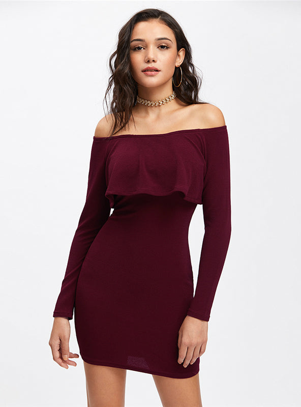 Womens Long Sleeve Mini Dress For And
