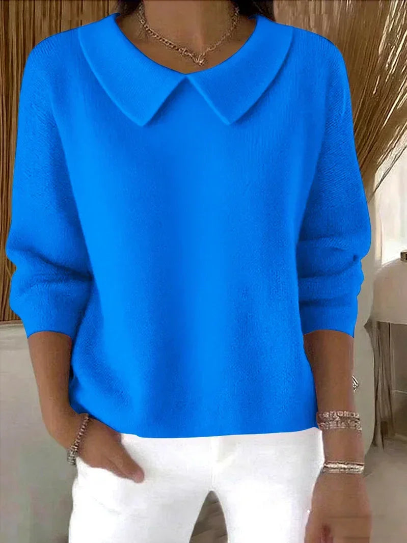 Collared Long Sleeve Knit Sweater