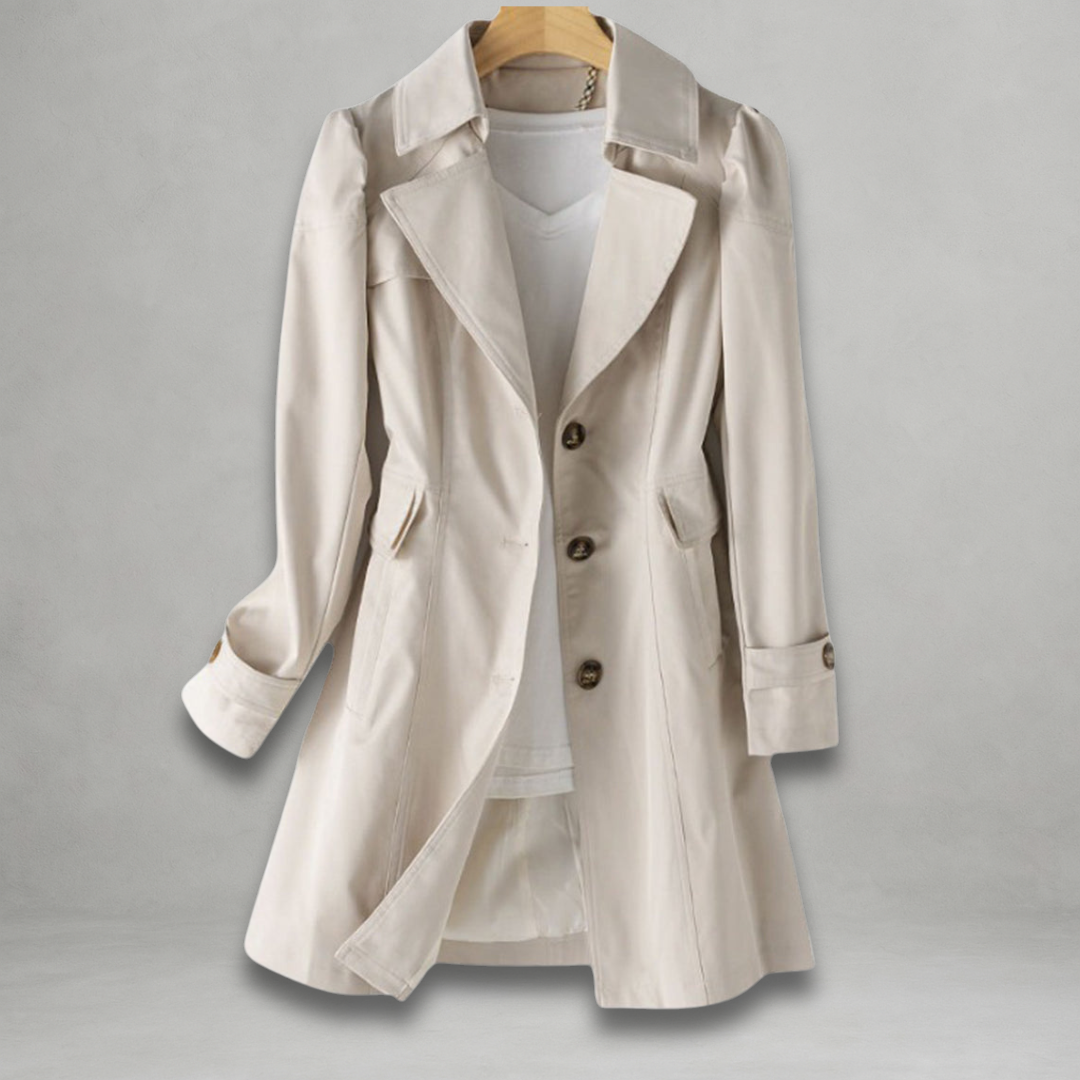Notch Lapel Single Breasted Short Trench Coat