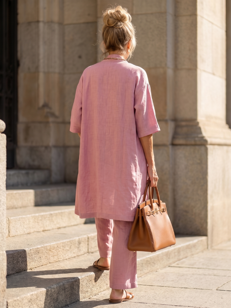 Tank Wide Leg Pants and Longline Kimono Three Piece Set