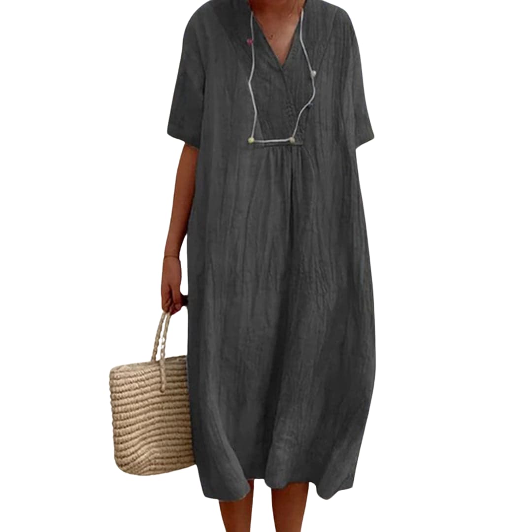 Cara | Relaxed Fit Midi Dress Black