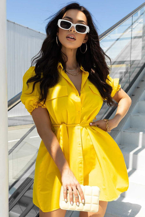 Have Some Fun Flare Mini Dress - 4 Colors Yellow