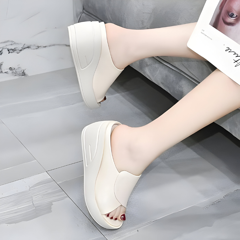 Open Toe Platform Wedge Slide Sandals