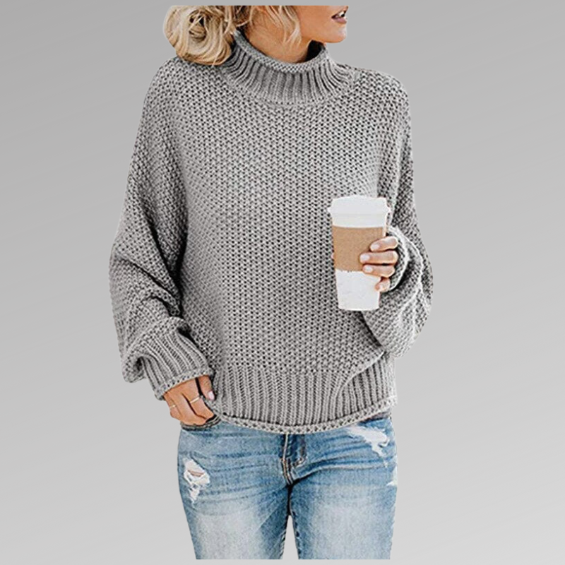 Turtleneck Long Sleeve Chunky Knit Oversized Sweater