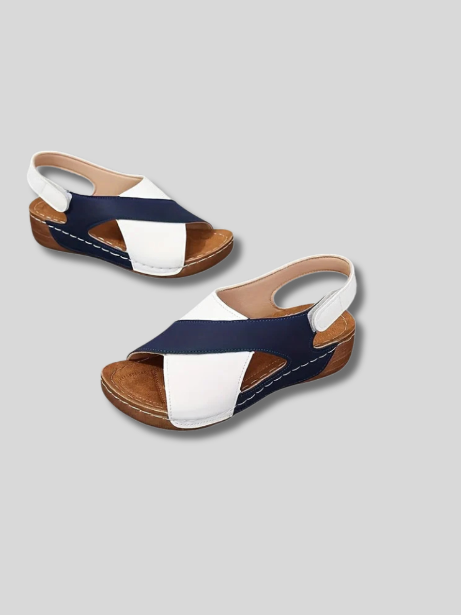 Open Toe Cut Out Slingback Suede Look Wedge Sandals 3