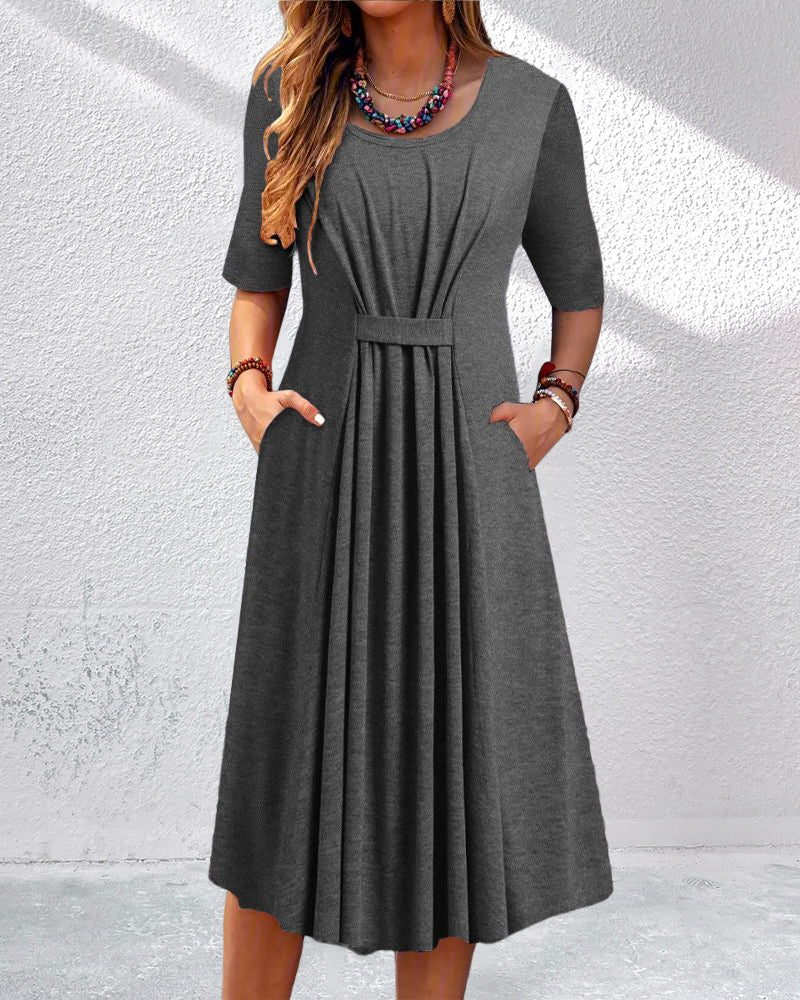 Round neck half sleeve dress
