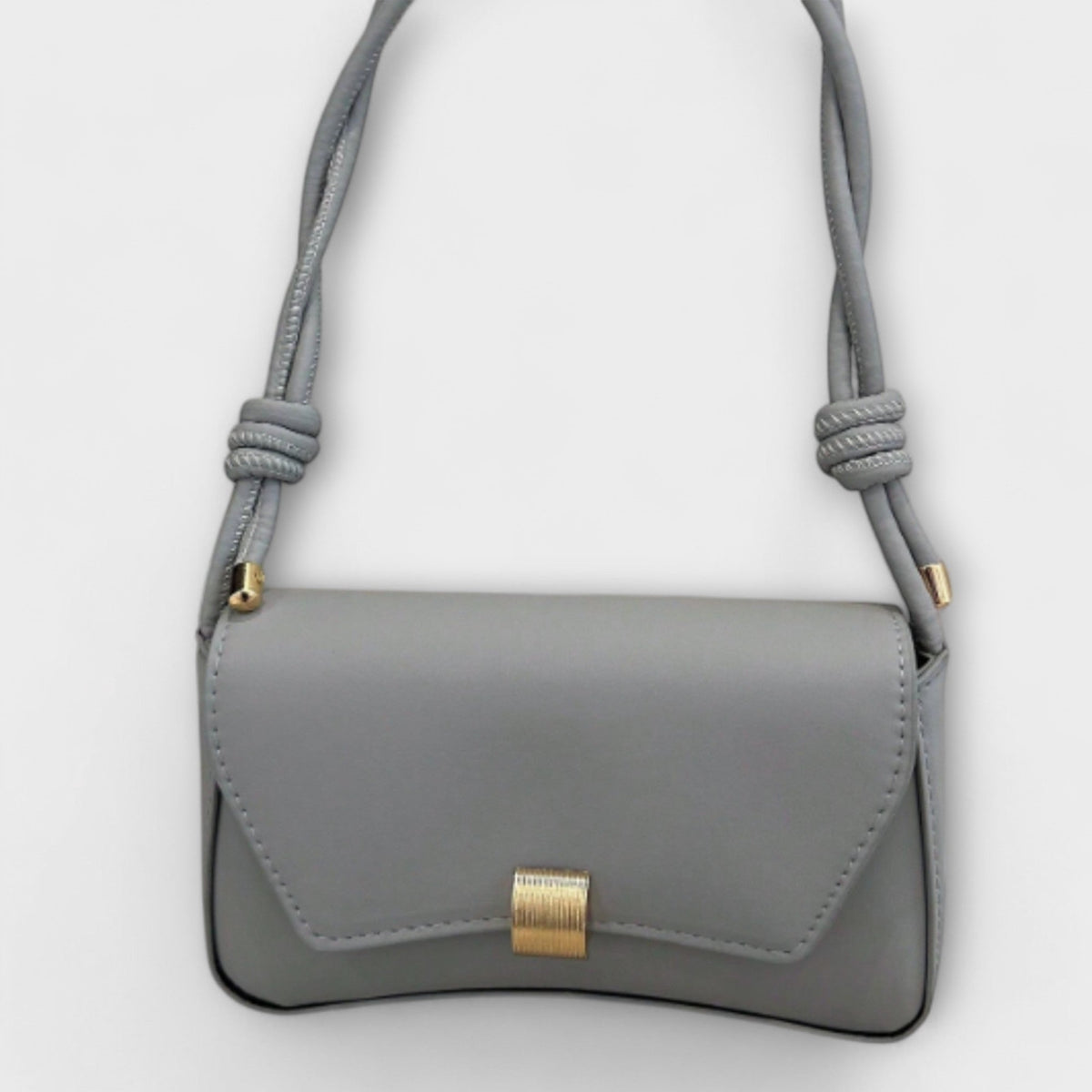 Knotted Strap Flap Shoulder Bag