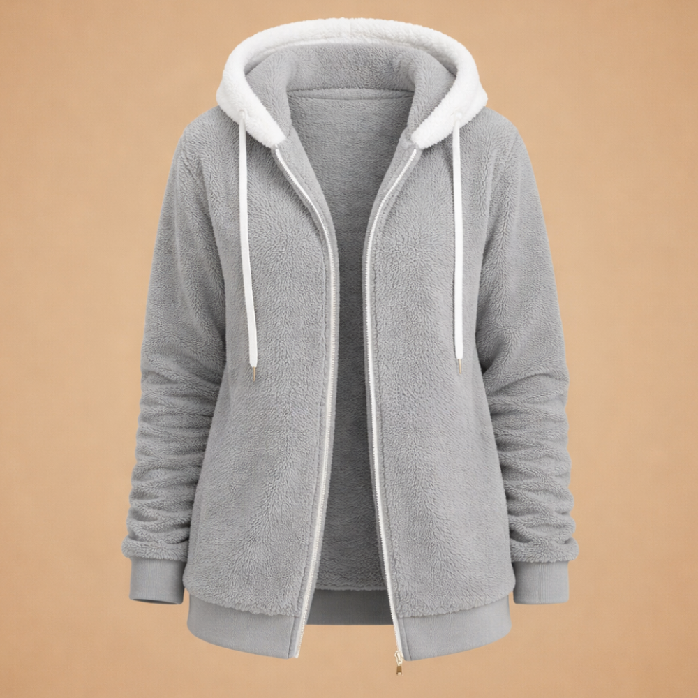 Women's Loose-Fit Fleece Hooded Jacket
