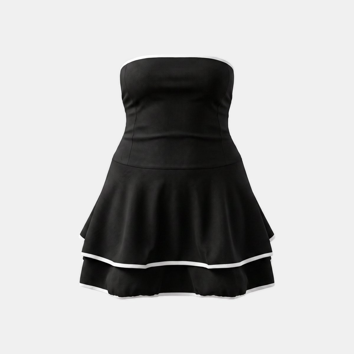 Women's Strapless Tiered Backless Mini Dress