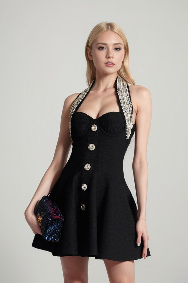Halter Bandage A-line Cocktail Dress - View 2