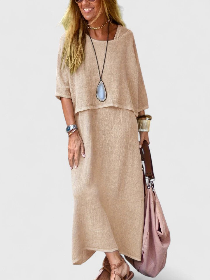 Short Sleeve Cropped Top and Maxi Skirt Two Piece Set