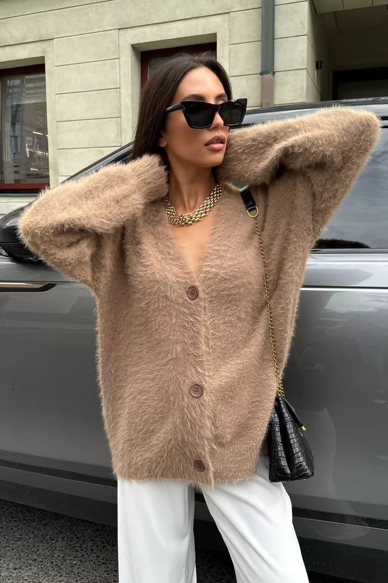 Relaxed V Neck Cardigan
