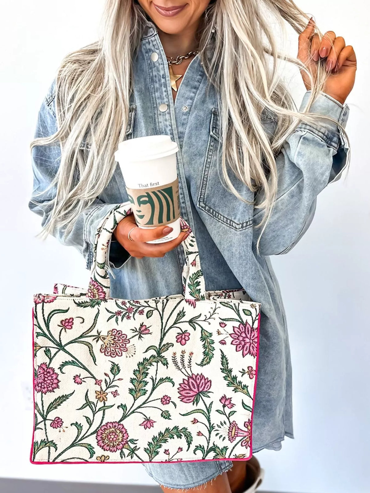 Denim-Look Snap Button Chest Pocket Raw Hem Oversized Shirt Dress 3