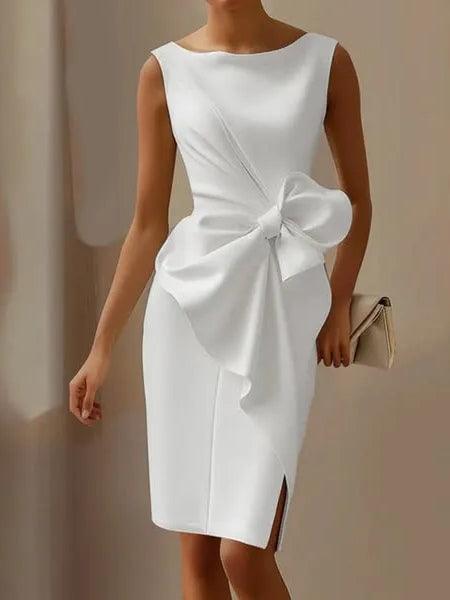 New Bow Tie Dress White