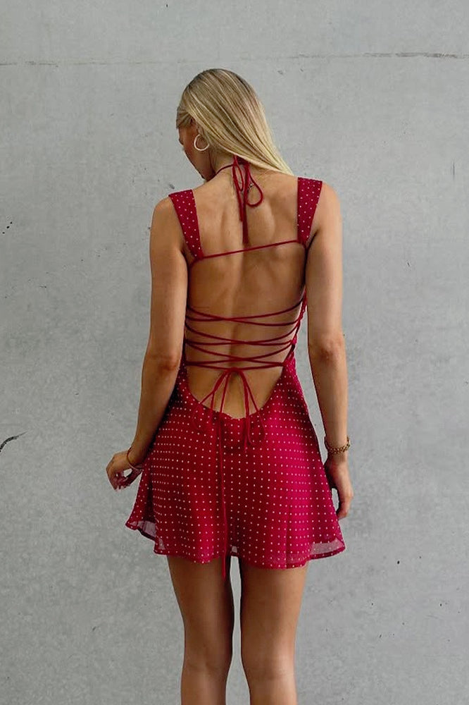 Chiffon Low Back Slip Dress - View 2