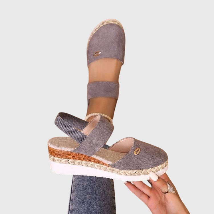 Closed Toe Ankle Strap Espadrille Wedge Sandals