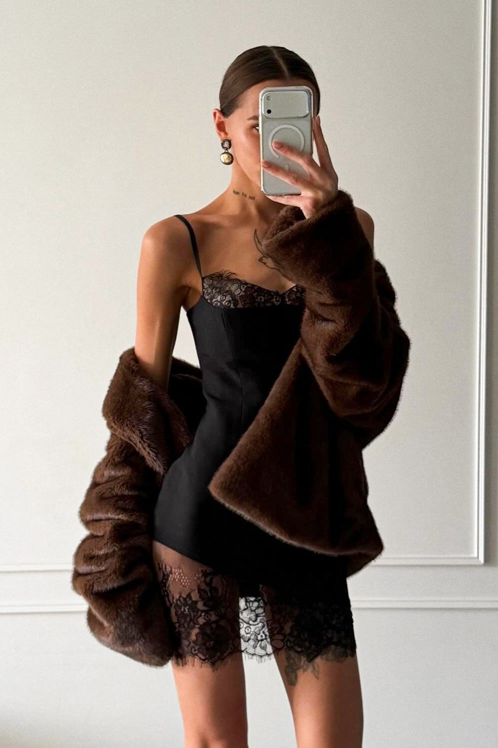 Sweetheart Spaghetti Strap Lace Trim Bodycon Mini Dress