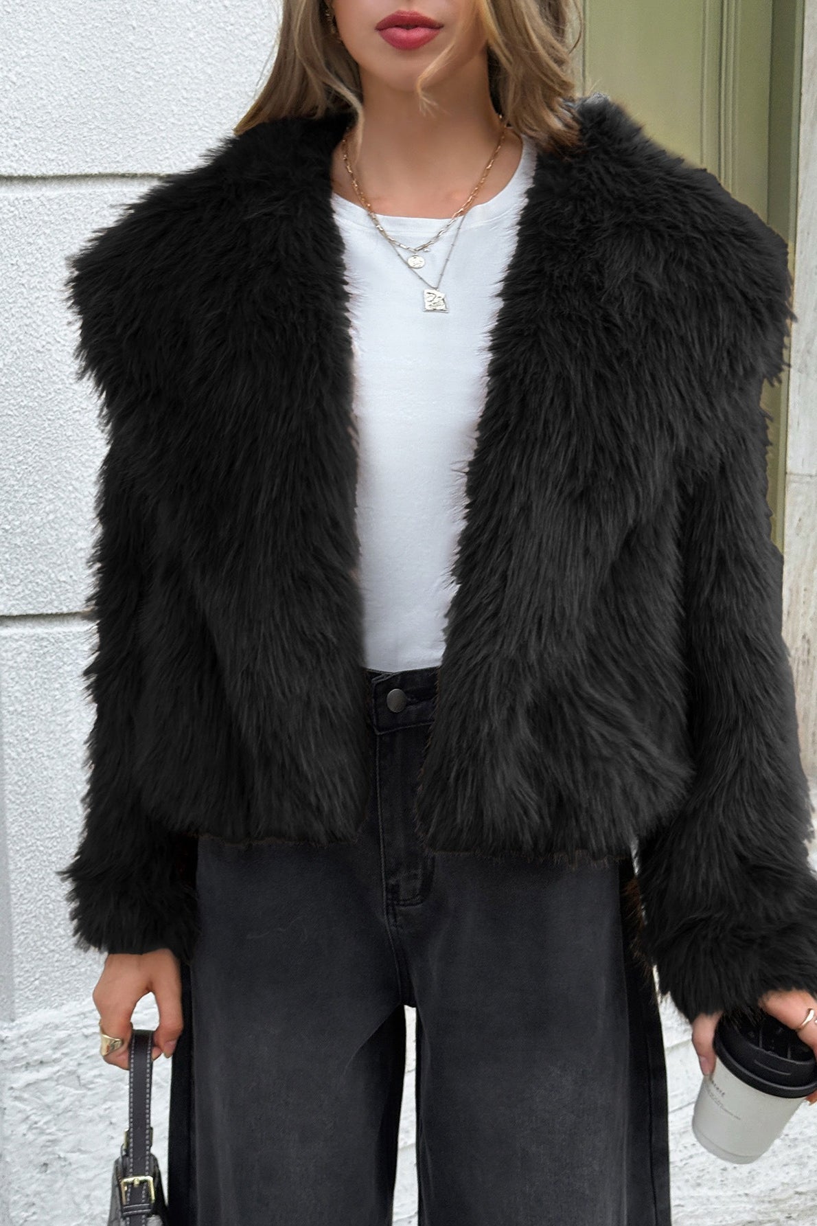 Casual Solid Plush Coat