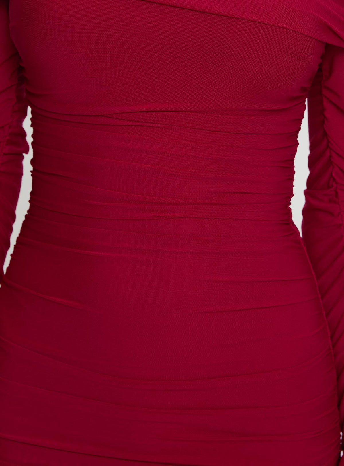 Off Shoulder Flare Sleeve Ruched Mesh Bodycon Mini Dress 6