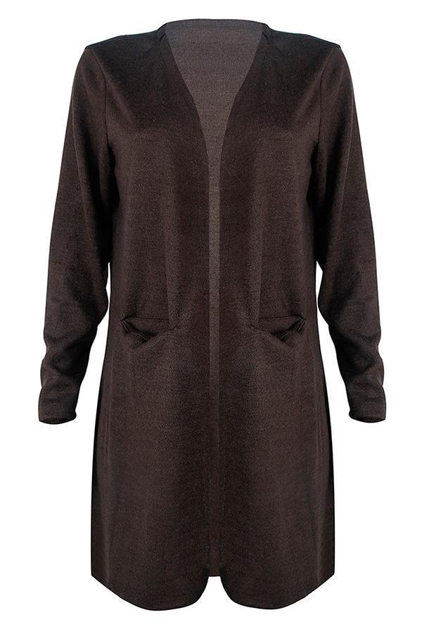 Pocket Knitting Long Coat