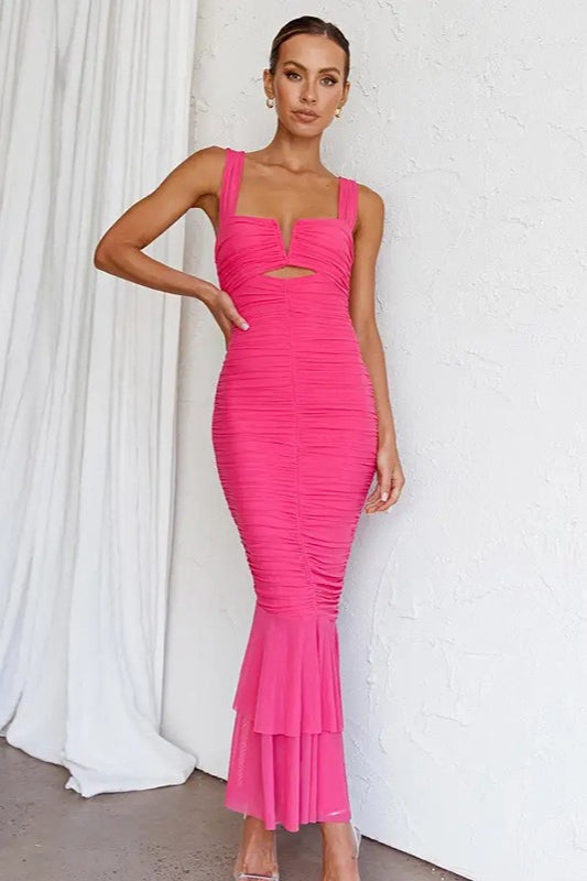 Panel Ruched Mermaid Cocktail Dress - View 8