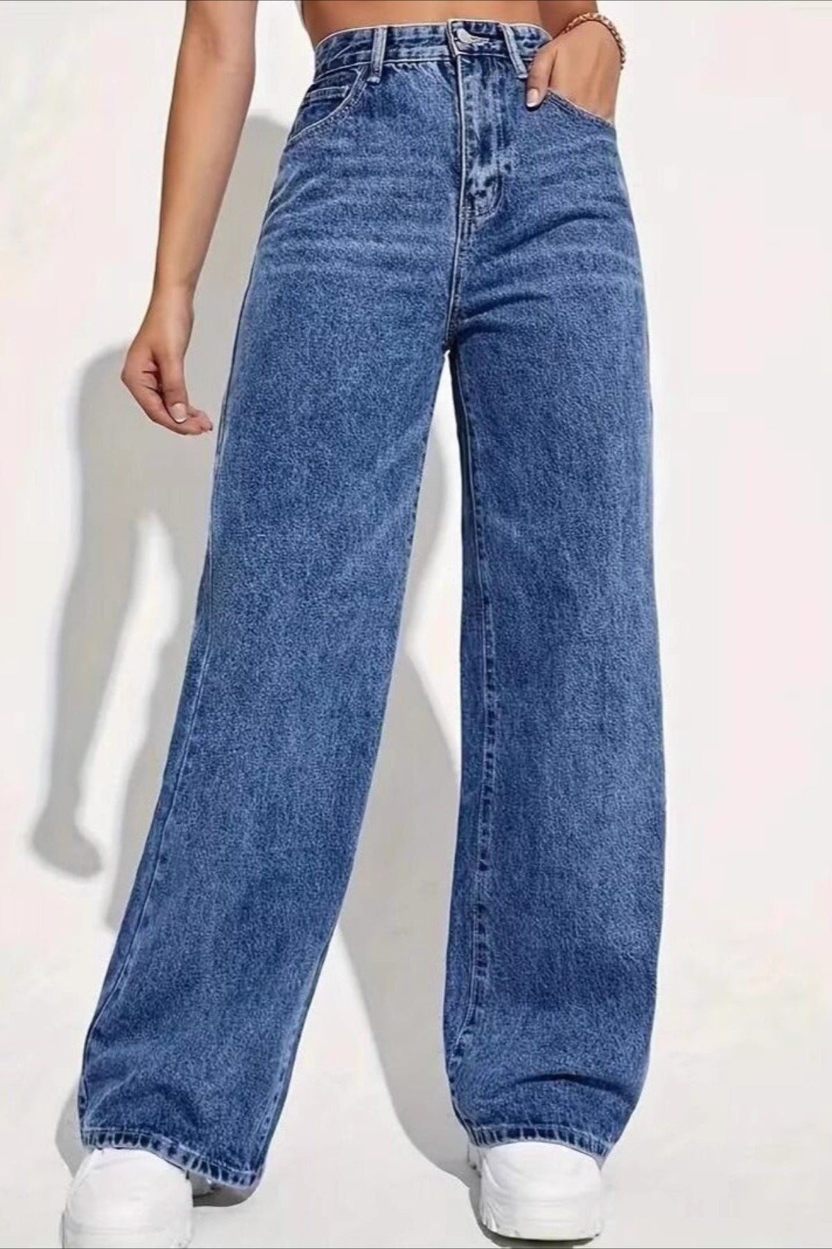 High Waist Chic Straight Relaxed Jeans