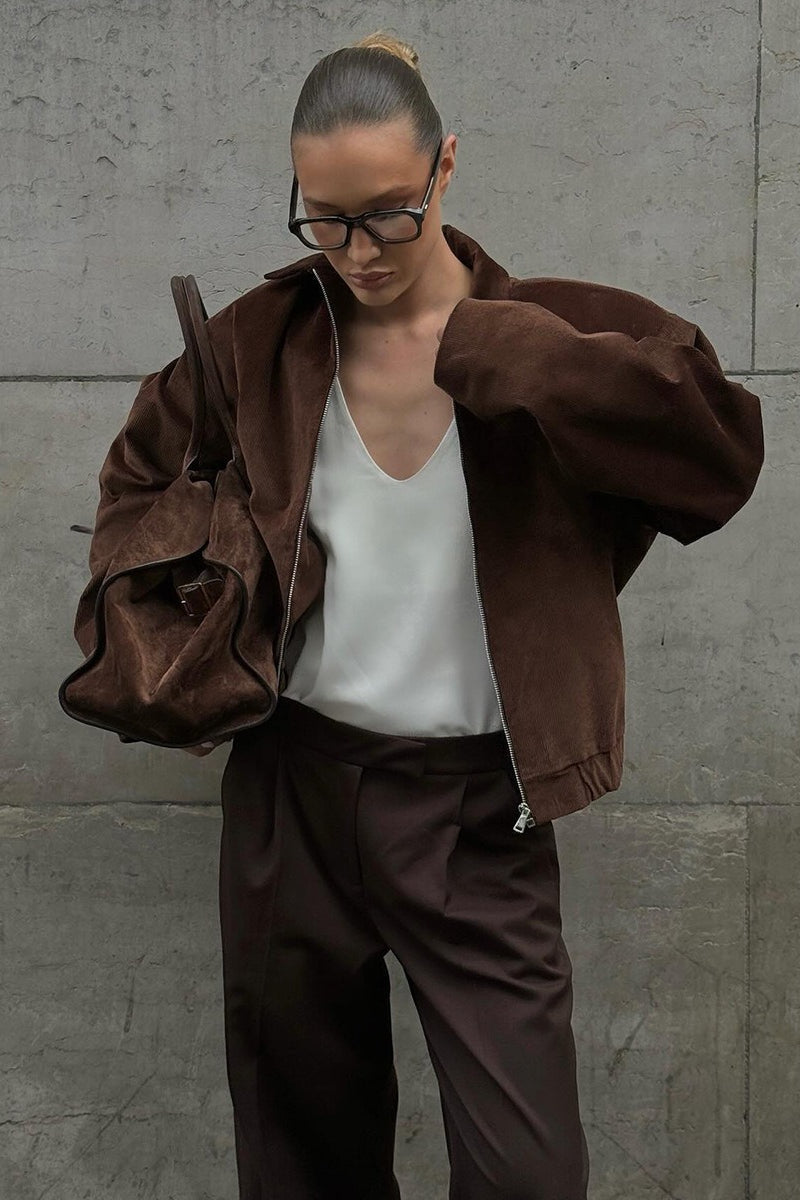 Vintage Mocha Cotton Corduroy Coat