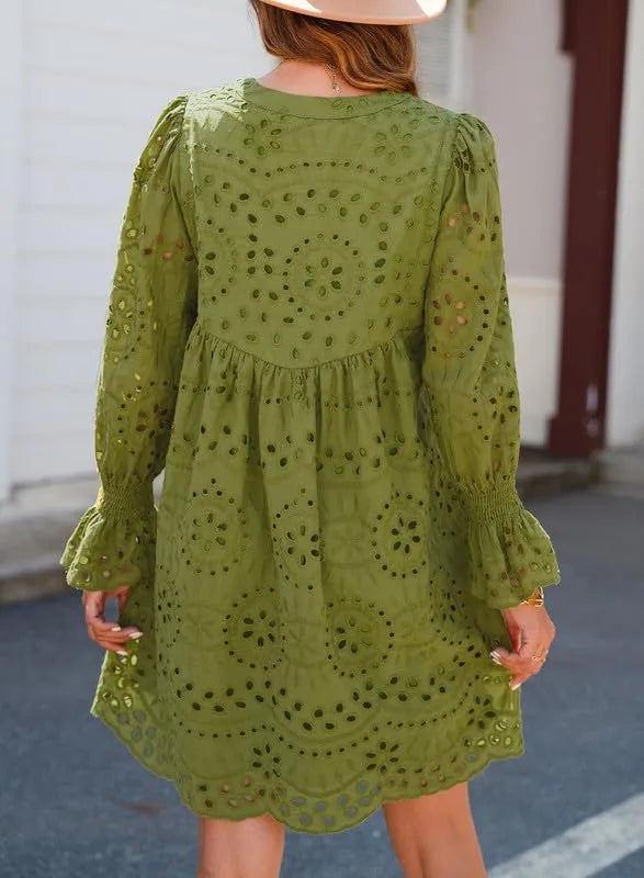 Kirelle - Breathable V-Neck Skirt Dress