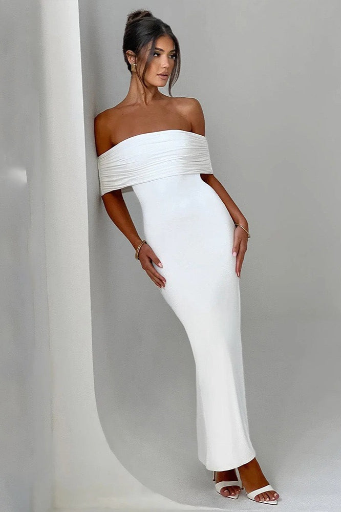 Off-the-Shoulder Ruched Dress