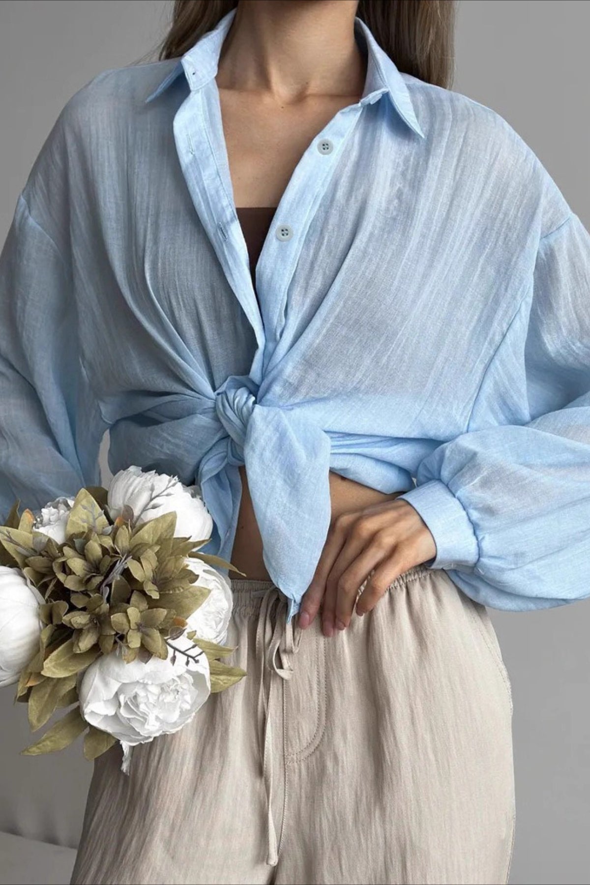 Classic Button Down Long Sleeve Top