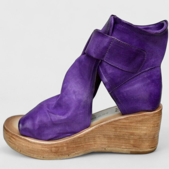 Open Toe Buckle Platform Wedge Sandals