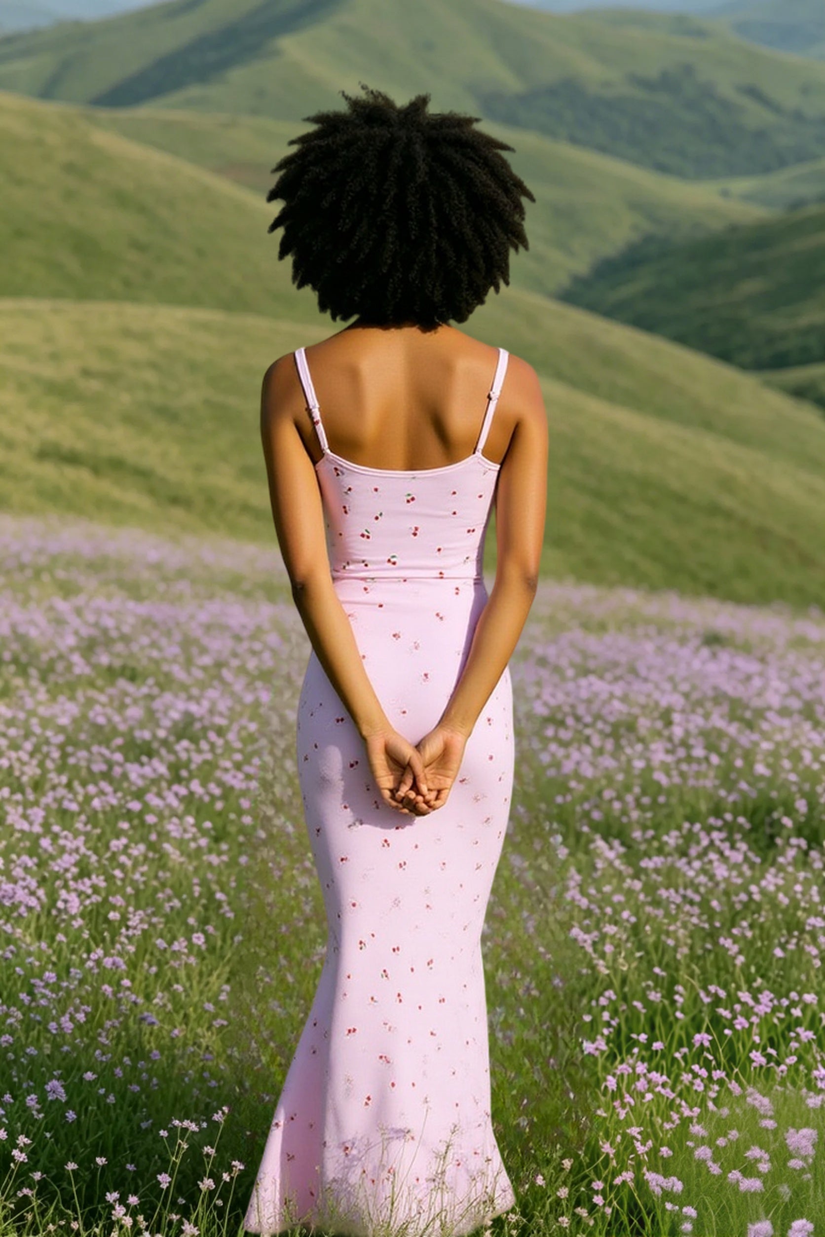 Ribbed Bodycon Floral Maxi Dress