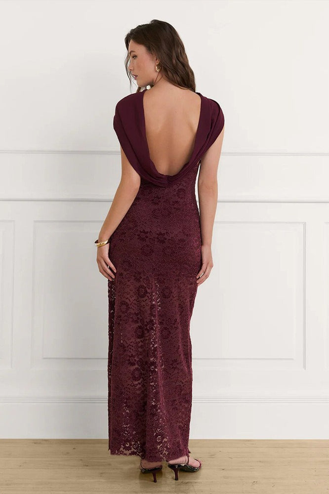 Lace Halter Neck Backless Bodycon Mermaid Gown