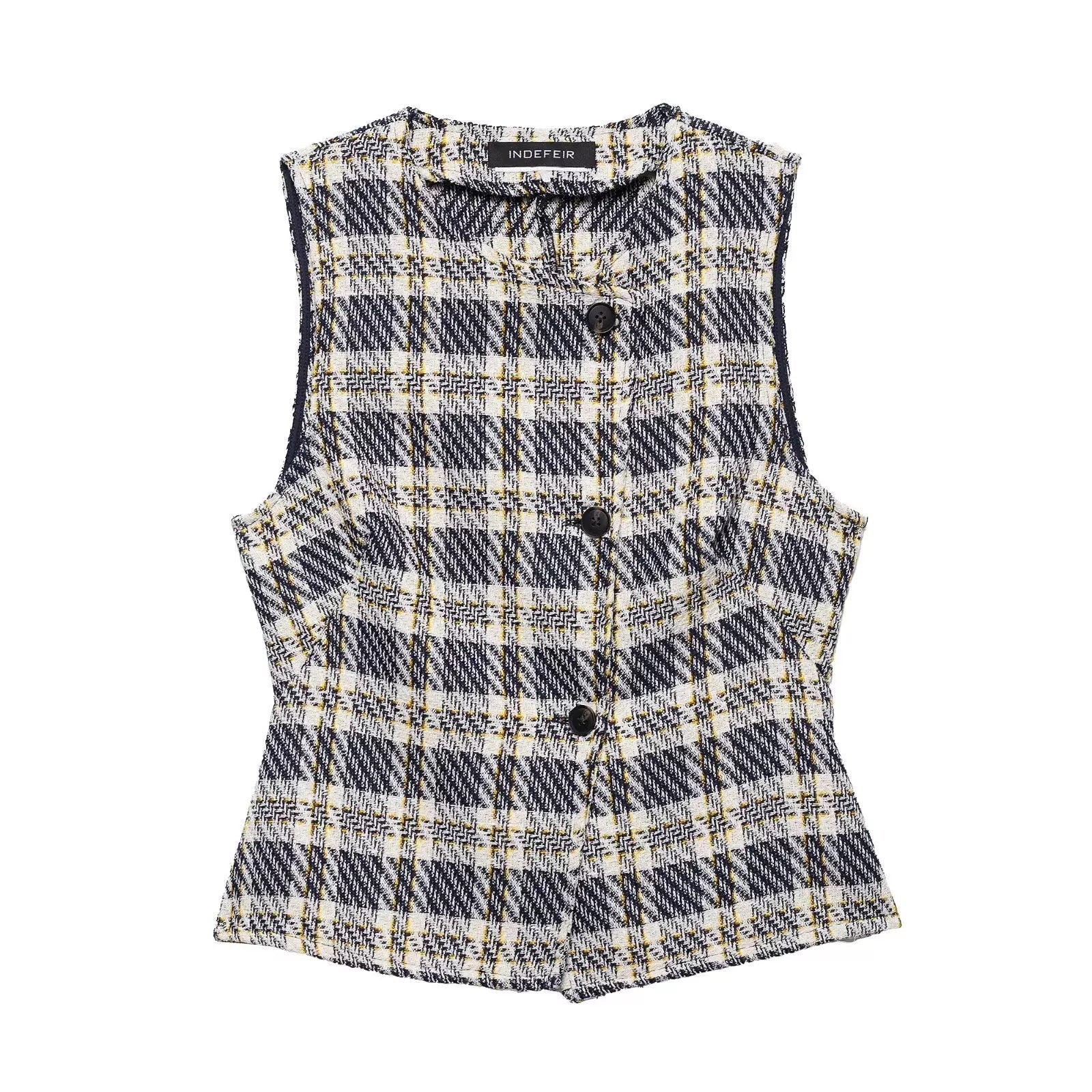Plaid Tie Front Ruffle Tank Top and Dress Set