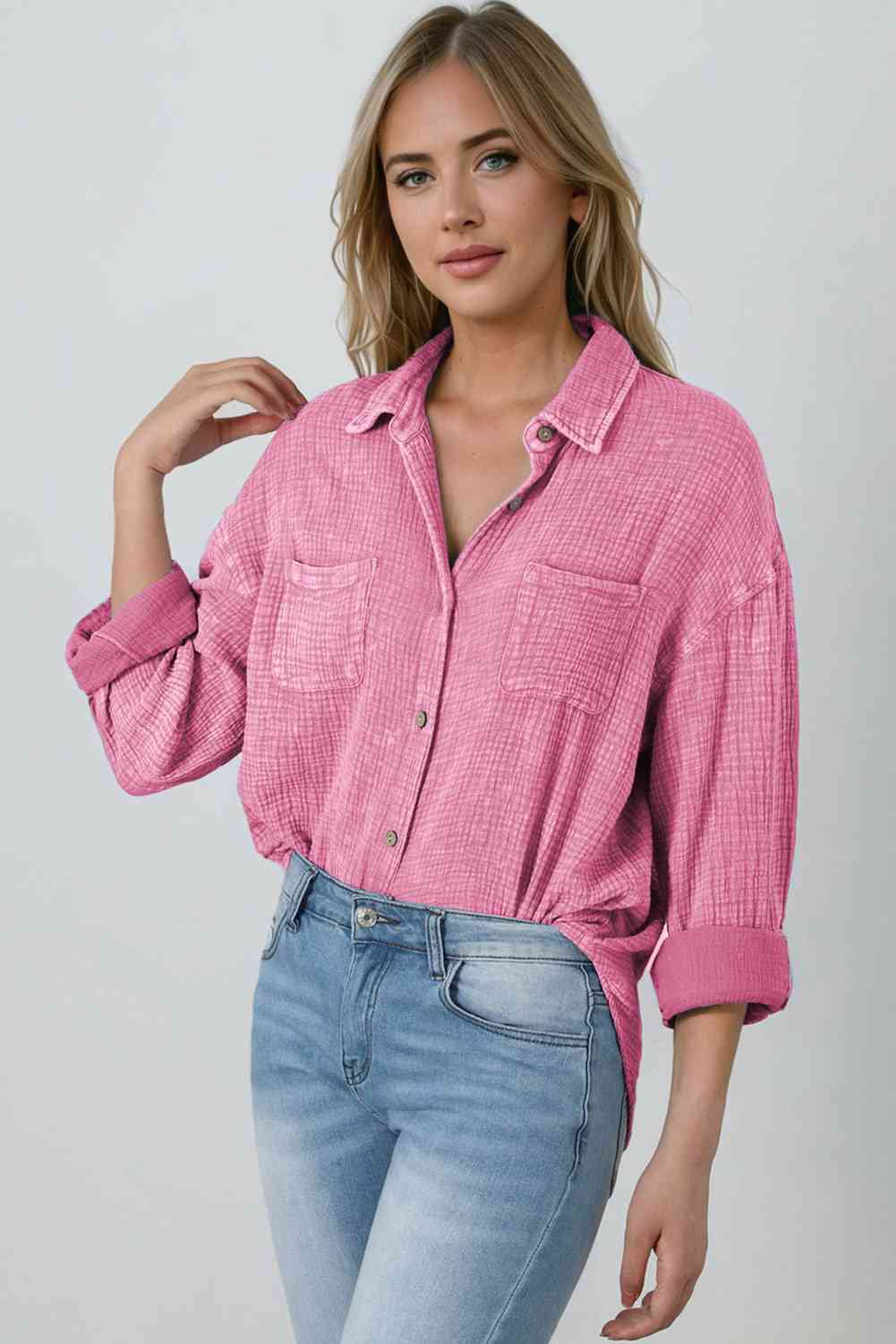 Blouse Textured With Buttons