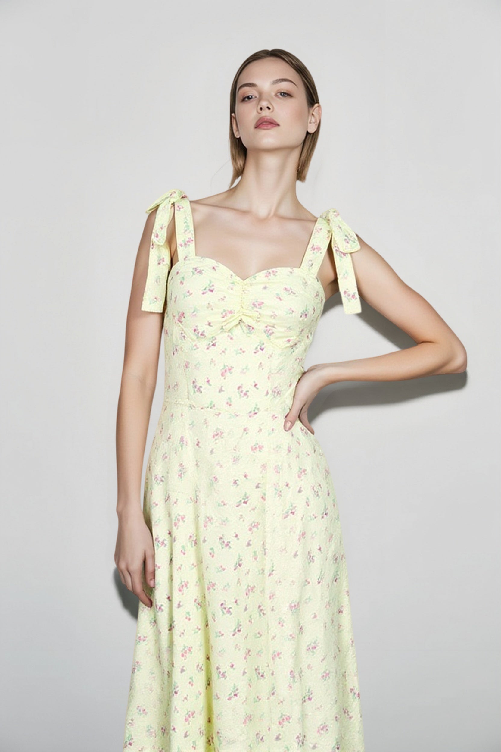 Backless Floral Midi Dress
