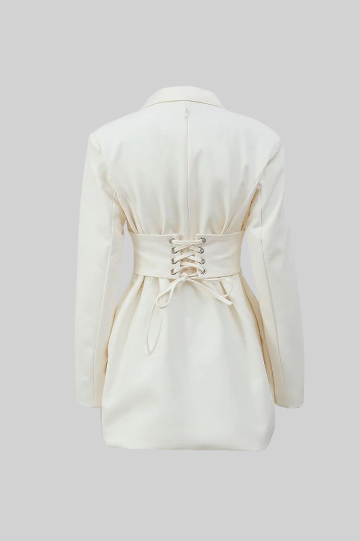 Long Sleeve V-Neck Corset Waist Blazer Mini Dress 3