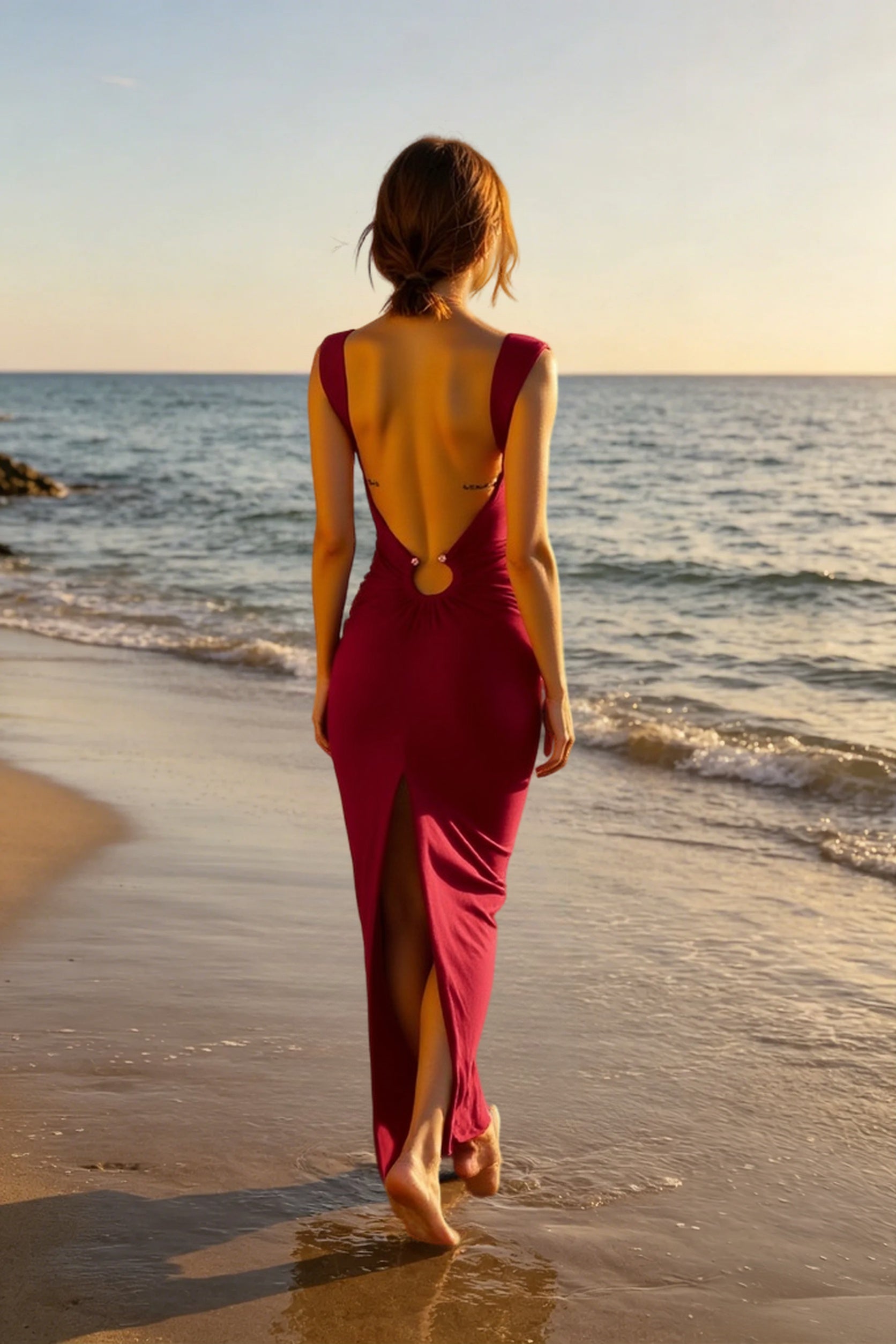 Deep V-Neck Bodycon Dress