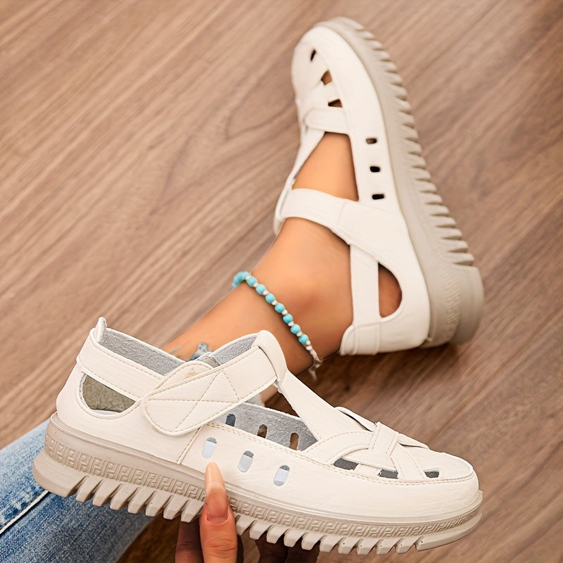 Closed Toe Woven Strap Platform Fisherman Sandals