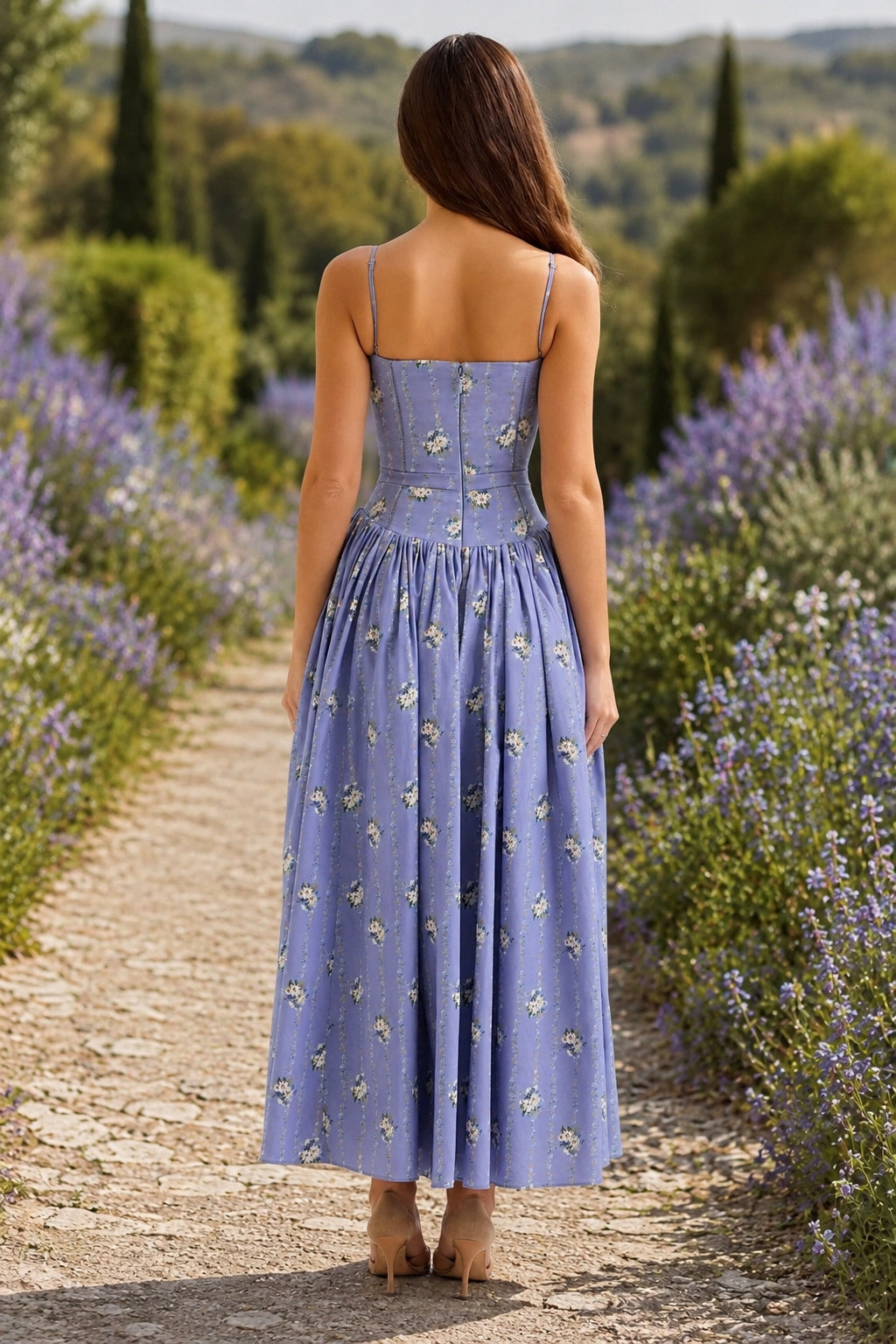 Ditsy Floral Slim Fit Slip Dress