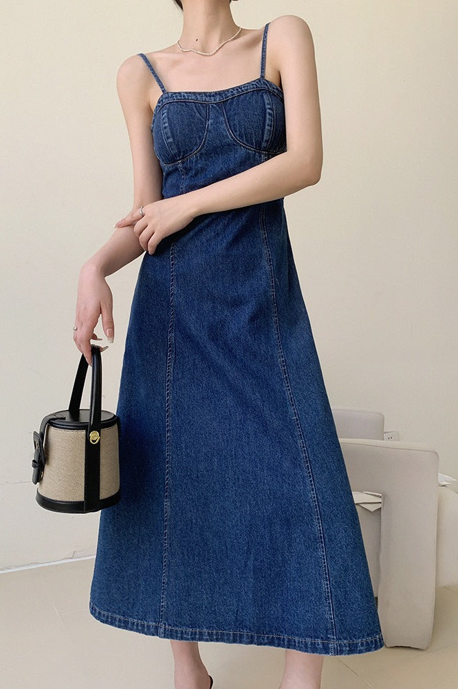 Shaped Fit Maxi Denim Dress