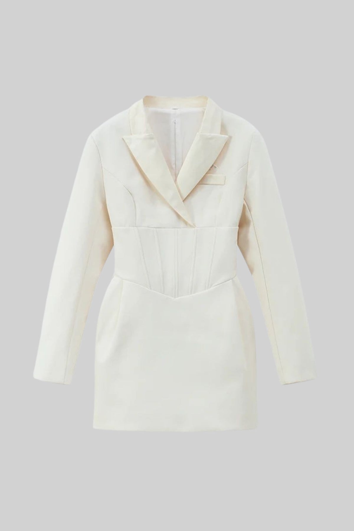 Long Sleeve V-Neck Corset Waist Blazer Mini Dress 4