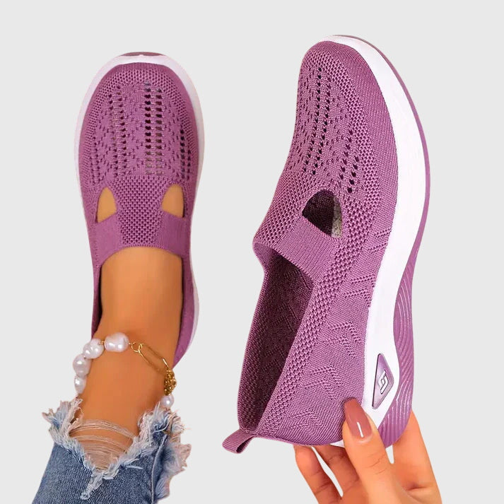 Mesh Cut Out Slip On Platform Sneakers
