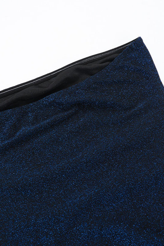 Glitter Strapless Sash Mini Dress 9