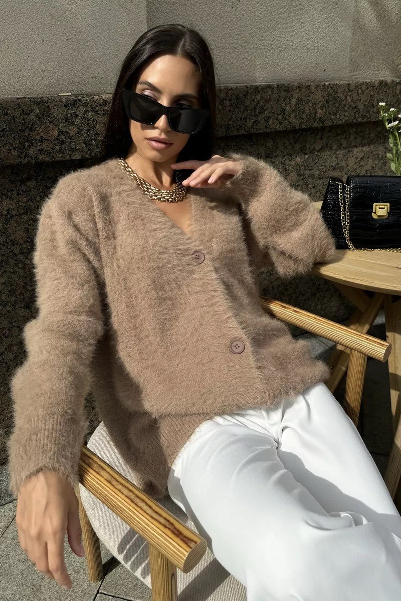 Relaxed V Neck Cardigan