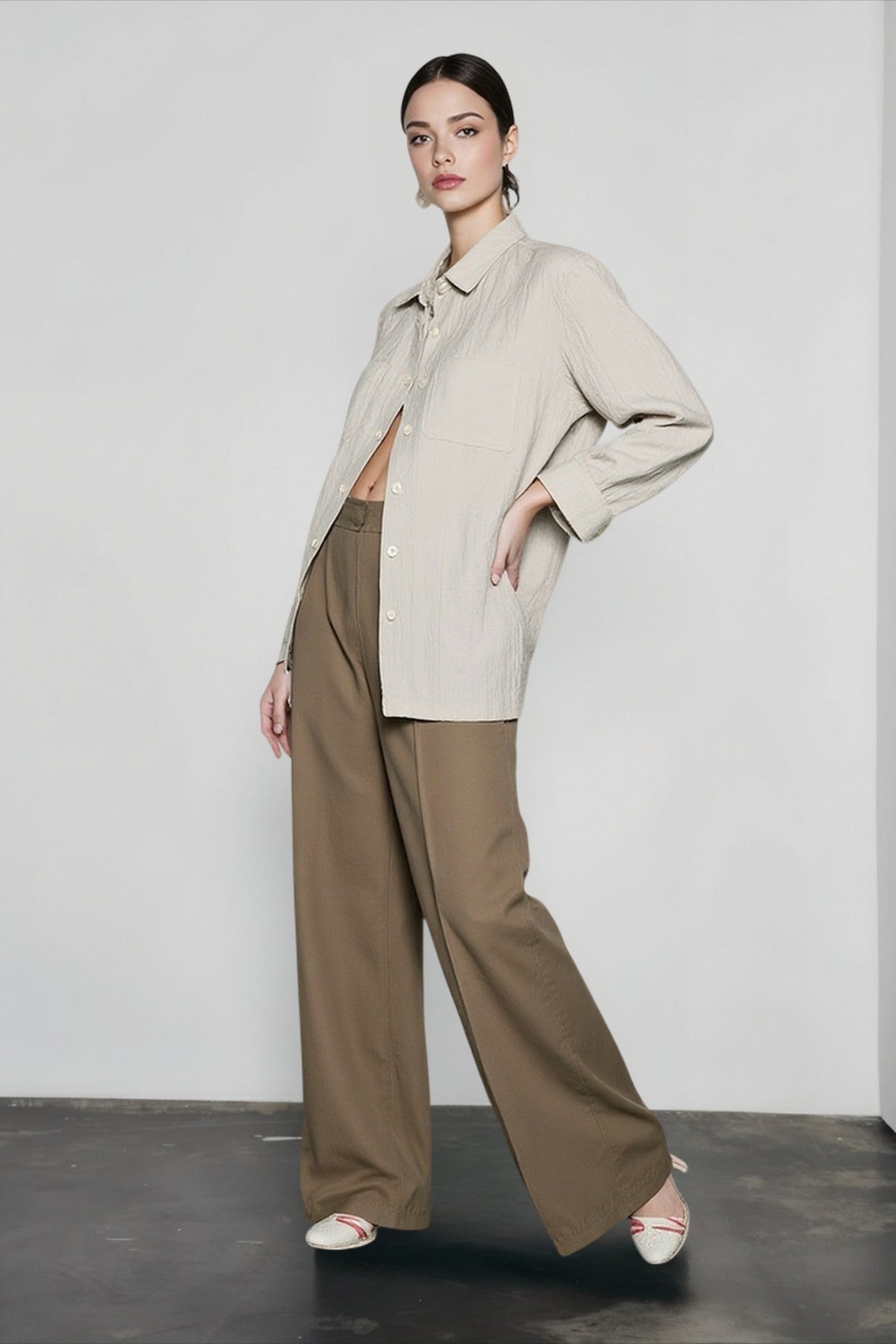 Pure Linen Textured Blouse
