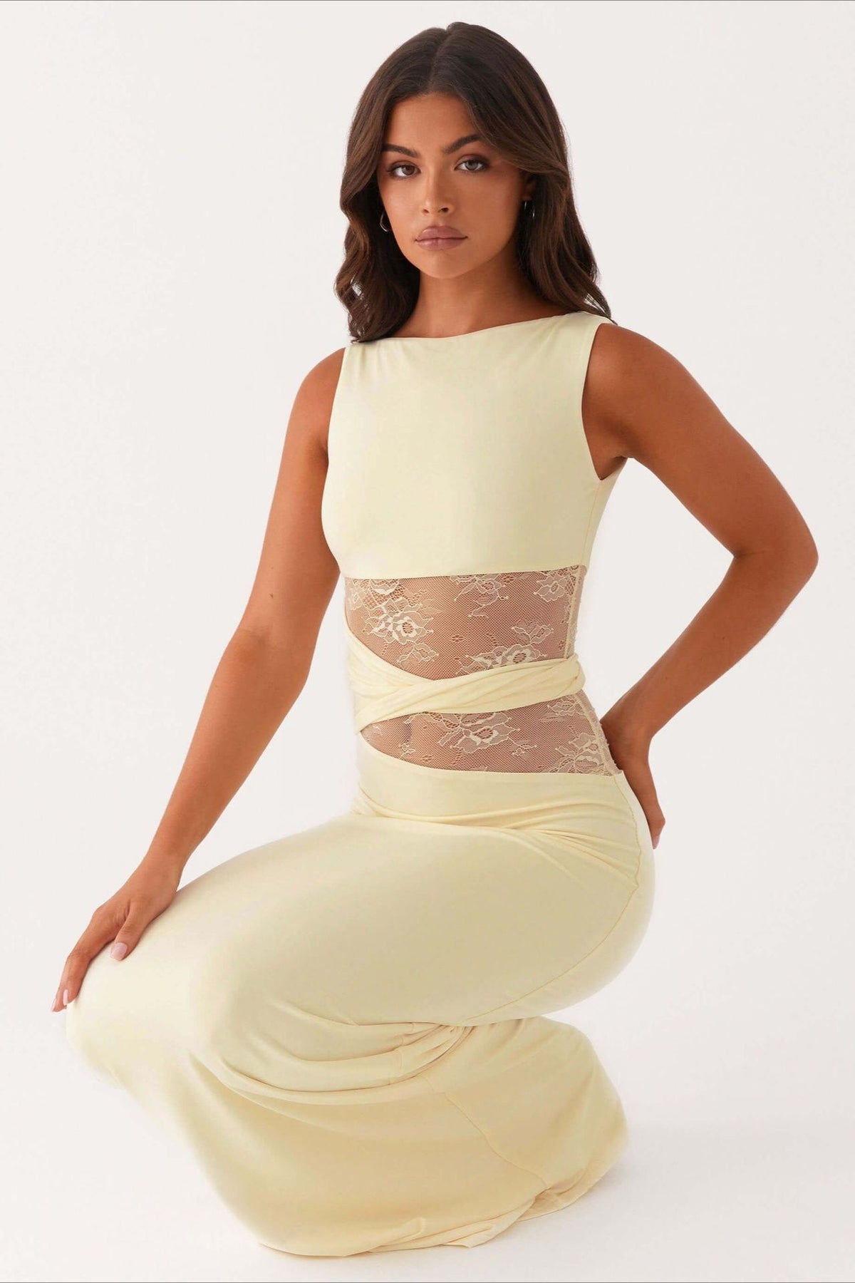 Cut Out Lace Panel Sleeveless Bodycon Mini Dress - View 6