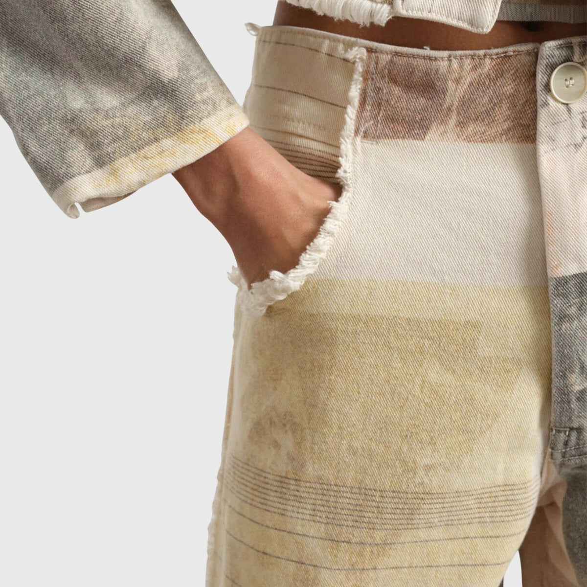 Photo Print Wide Leg Jeans