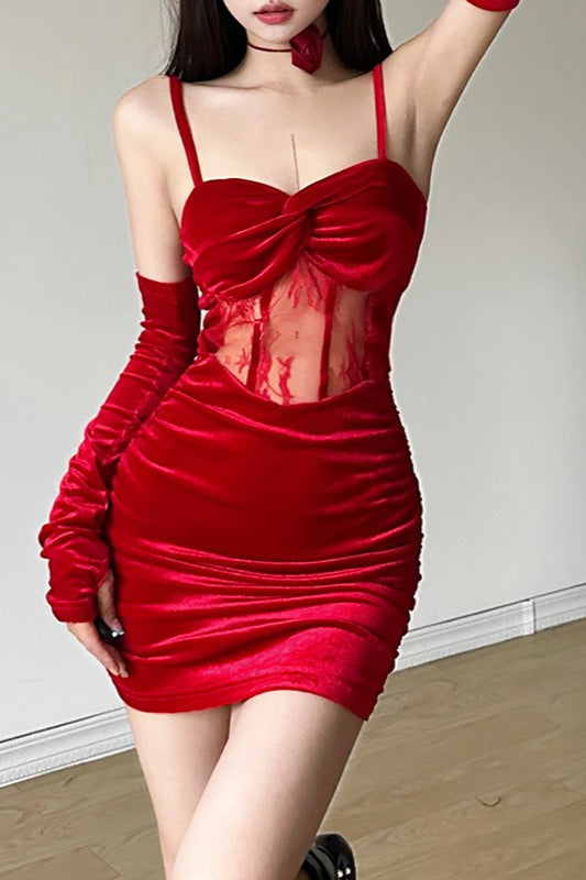 Lace Cutout Bodycon Mini Dress - View 5