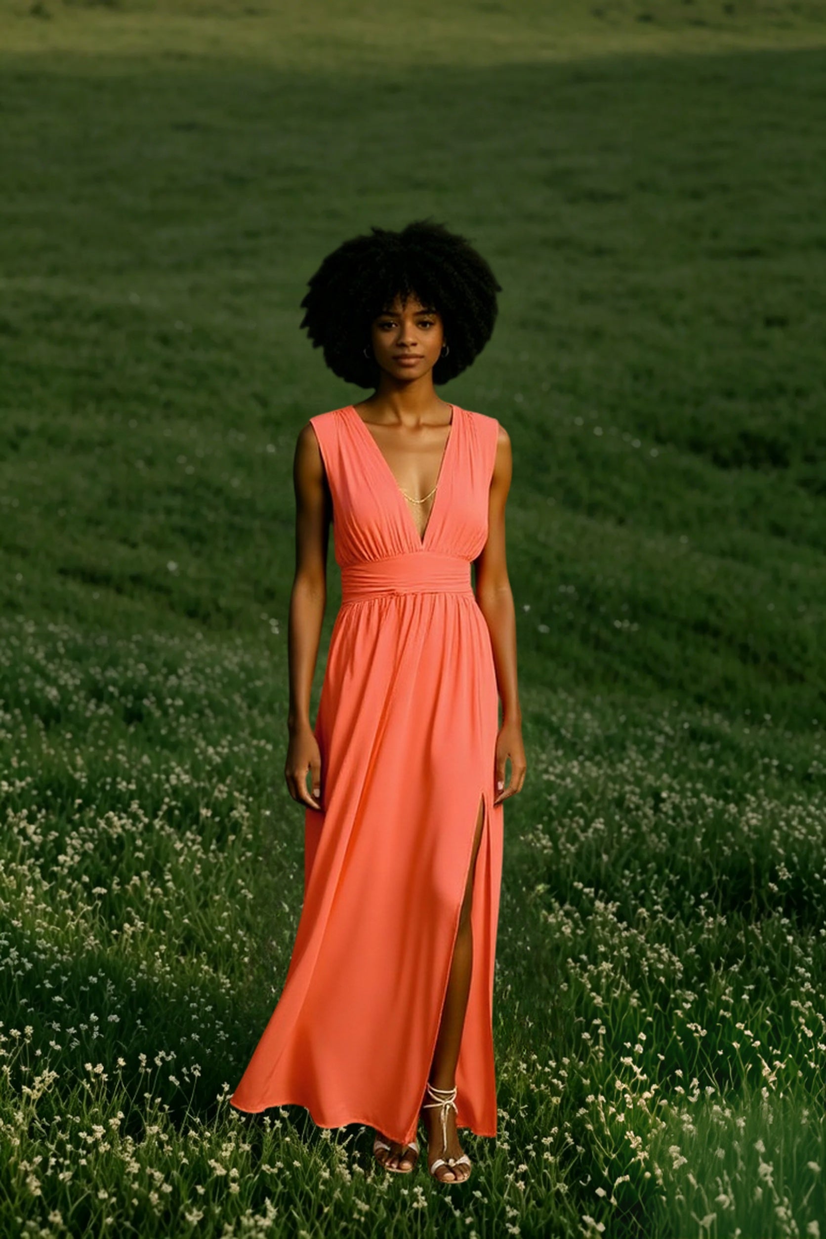 Deep V-Neck Dress